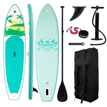 [EU Direct] Funwater 335CM Inflatable Stand Up Paddle Board Surfboard 12-15PSI Maximum Load 165KG Stand Up Portable Surfboard With Adjustable Paddle