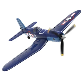 VolantexRC Mini F4U V2 EPP 400mm Wingspan 2.4G 4CH 6-Axis Gyro One Key Aerobatics XPilot Stabilization System RC Airplane Glider Warbird RTF for Beginner - Two batterries