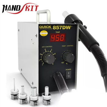 [EU Direct]HANDSKIT 857DW Heat Guns Digital Display Soldering Station Temperature Control Hot Air Gun Portable Home Electronics Repair Tools