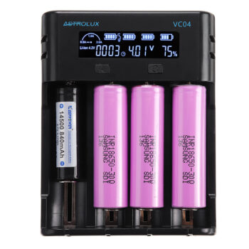 Astrolux VC04 Micro Type C 2A Quick Charge Li ion Ni MH Battery Charger Current Optional USB Charger For 18650 26650 21700 AA AAA Battery