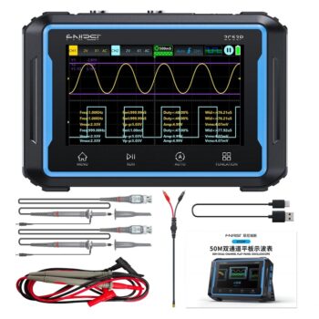 FNIRSI 2C53P Touch Screen 3in1 2CH 50MHz Oscilloscope 250Ms/S Signal Generator Portable Digital Oscilloscope Multimeter 19999 Counts