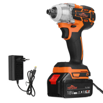 EU DirectTopshak TS PW1 380N.M Brushless Electric Impact Wrench LED Working Light Rechargeable Woodworking Maintenance Tool with one Battery Also For Mak Battery