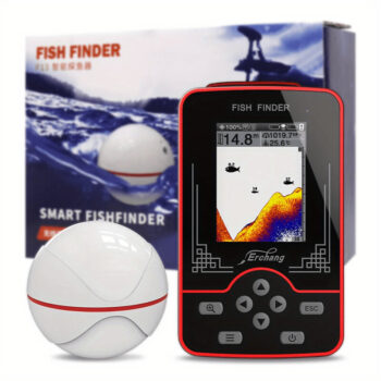 Erchang F13 Fish Finder 125KHz 100M Depth Underwater Visual High-definition Fishing Finder Wireless Sonar Sensor Echo Sounder LCD Fishfinder