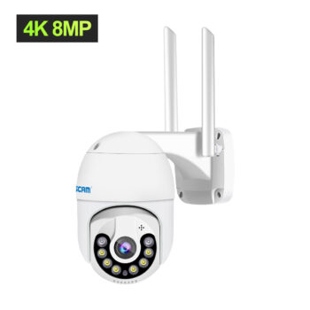 ESCAM QF800 8MP Pan or Tilt AI Humanoid Detection Auto Tracking Cloud Storage Waterproof WiFi IP Camera Two Way Audio Night Vision ICSEE APP