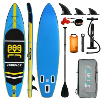 FunWater Inflatable Stand Up Paddle Board Surfboard 335x84x15cm Ultra-Light for All Levels with 10L Dry Bag Travel Backpack SUPFW03B