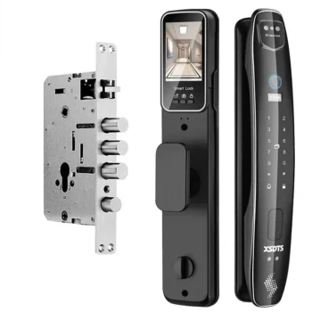 CS7 Smart Door Lock with 30+240mm Lock Body 3D Face Recognition Security Camera Monitor Intelligent Fingerprint Password Biometric Electronic Key Unlock Doorlock