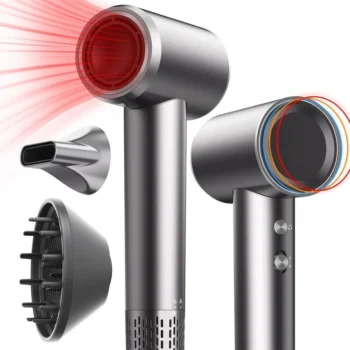 EU Direct Micollme H6S 1600W High Power Hair Dryer Powerful Efficient Styling Tool With 2 Nozzles 300 Million Negative Ion 2 Air Speed