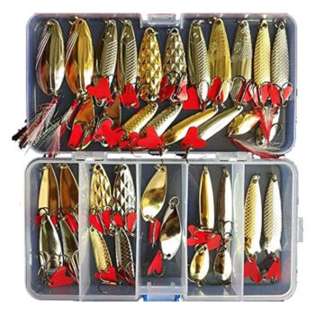 ZANLURE Hot Brilliant Metal Jig Spoon Fishing Lure Set 35pcs Wobblers Kit Pike Spoon Bait Fishing Tackle for Lake River Sea