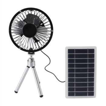 Solar Power Fan Exhaust with Monocrystalline Photovoltaic Panel Compact Portable Waterproof 15W Power Output USB-C USB-A DC Output Interfaces Ideal for Camping and Outdoor Activities