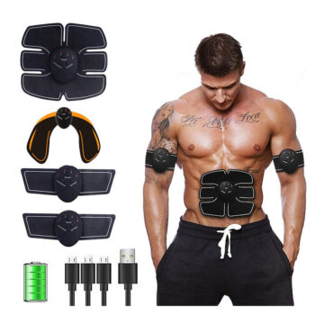 Bominfit EMS Smart Abdominal Muscle Stimulator 6 Modes EMS Training Arm Hip Exercise Belt for Home Gym Office Fitness