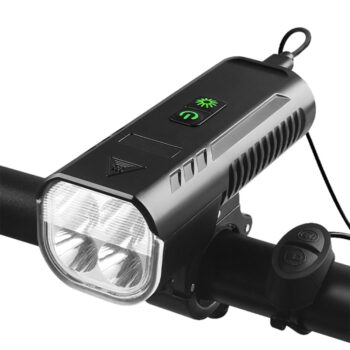 BENGGUO 3 in 1 Bike Headlight 1000Lm Brightness 4400mAh High Capacity Power Bank 8 Light Modes Waterproof Bicycle Front Light with 130db Horn for Night Cycling