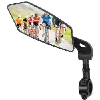 XANES DH005 Bicycle Left Rear View Mirror Wide Range High-Definition Rear View Mirror Cycling Adjustable Bike Mirror for E-bike Scooter Motorcycle