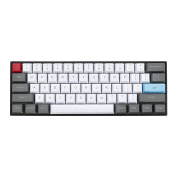 61 Keys White&Grey Keycap Set OEM Profile PBT Thick ANSI Layout Keycaps for 60% Mechanical Keyboard