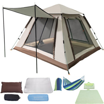 [EU Direct] Outdoor Travel Camping Tent 2-4 Person Automatic Quick-Opening Tent Portable Rainproof Sunshine-Proof Tent Fishing Hiking Sunshine Shelter