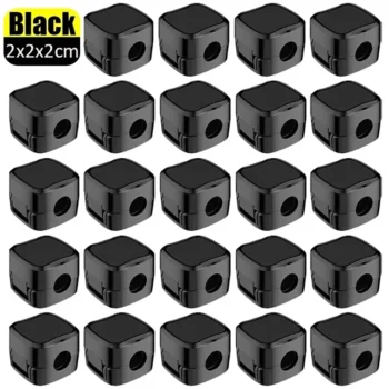 24pcs Magnetic Cable Holder Square Cable Organization Mini Magnetic Cable Clips Self-Adhesive Adjustable Cable Holder Wire Keepe Manager for Home Office Desktop