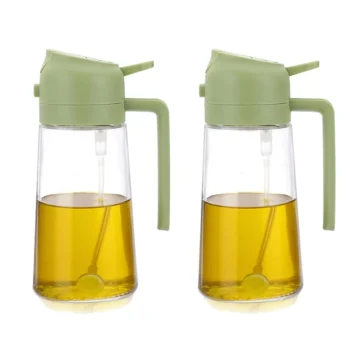 Two in One Oil Dispenser Oil Sprayer Refillable Oil Sprayer Commercial Food Grade Spray Bottle Oil Mister for Cooking Baking Frying BBQ