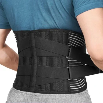 KALOAD Breathable Back Support Belt for Lower Back Pain Relief with 6 Stays for Men and Women Work Lumbar Support