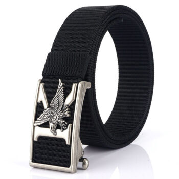 ENNIU 125cm Men's Tactical Nylon Belt Adjustable Luxury Eagle Metal Automatic Buckle Canvas Belts Casual Sports Belts