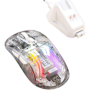 Attack Shark X2 PRO RGB Transparent Shell Gaming Mouse Three-mode Wireless Mute Mice with Power Digital Display 4000DPI 2.4G/BT5.0/Type-C Wired E-sports Gamer Mouse