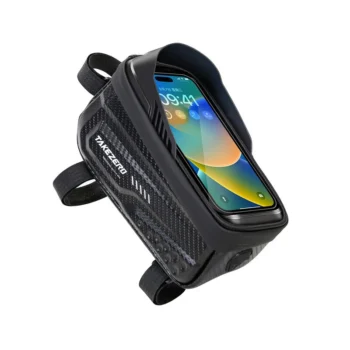 TAKEZERO 1L Bicycle Bag Waterproof Bike Phone Holder Frame Front Tube Cycling Bag Phone Case Support for 4.7-6.8 Inch Touch Screen Smartphones