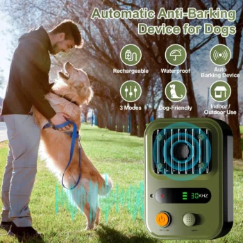 1500mAh Portable Ultrasonic Outdoor Dog Bark Stopper Ultrasonic Barking Stop Device for Dog Noise Prevention Training Device Dog Automatic Driving Device