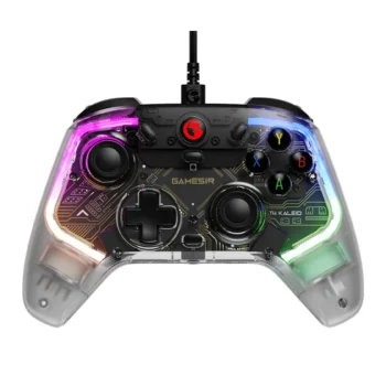 GameSir T4 Kaleid Gaming Controller Wired Gamepad with Hall Effect Built-in 6-axis Gyro 3D Joystick RGB Light Gamepad for Switch Windows PC Steam Android TV Box