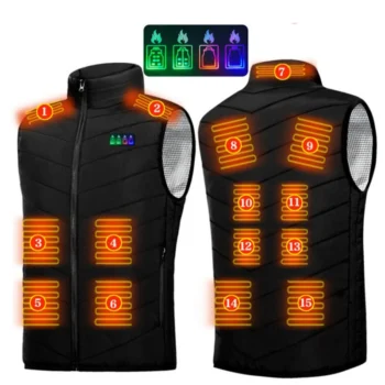 TENGOO HV-15 Heating Vest 15 Areas Heated USB Electric Thermal Clothing Winter Warm Vest Outdoor Heat Coat