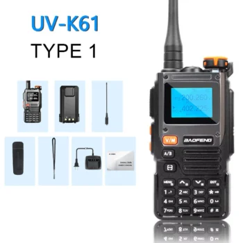 Baofeng UV-K61 Two-Way Radio Long Range Handheld Walkie Talkie 999 Channels Type-C Fast Charging High Power FM AM Bands Wireless Copy Frequency Backlight Blue Non-changeable Backlight