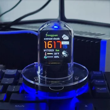 Smart WIFI RGB Neon Tube Clock Nixie Tube Clock Smart Wifi Glow DIY Tube Clocks Cyber Style Digital Table Clock Visual Display Changeable Auto Update