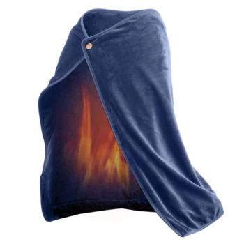 USB Electric Heated Shawl 100*70cm Soft Flannel Heated Wrap Blanket Winter Wearable Fast Heating Electric Throw Blanket for Office Outdoor Camping