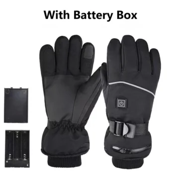 Winter Heated Gloves Motorcycle Waterproof Gloves Heated Heating Warm Work Gloves Thermal Heated Outdoors Cycling Ski Gloves Battery Heated Gloves