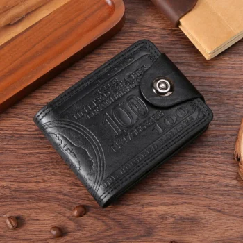 Men's PU Leather Wallet With Fashion Embossed Dollar Design