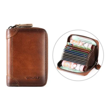 Ekphero RFID Blocking Genuine Leather Men's Card Holder