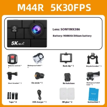 AUSEK 5K Action Camera Sports Camera Waterproof HD Single Screen WIFI Outdoor Cycling Anti-Shake Sports Camera  2 Inches