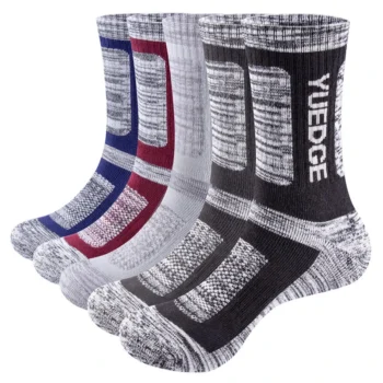 YUEDGE 5 Pairs Sports Casual Socks Elastic Thickened Winter Cotton Socks Sweat-absorbent Anti-odor Mid-calf Socks